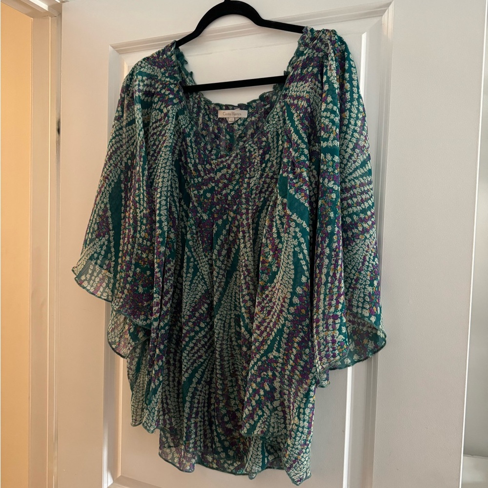 Plus Size Mesh Shirt Green